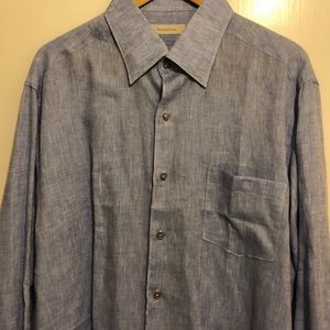 New Ermenegildo Zegna classic fit blue dress shirt